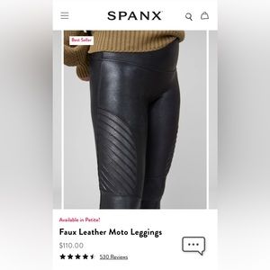 Faux Leather Moto Leggings xsmall, used like new. Pet free, smoke free home!
